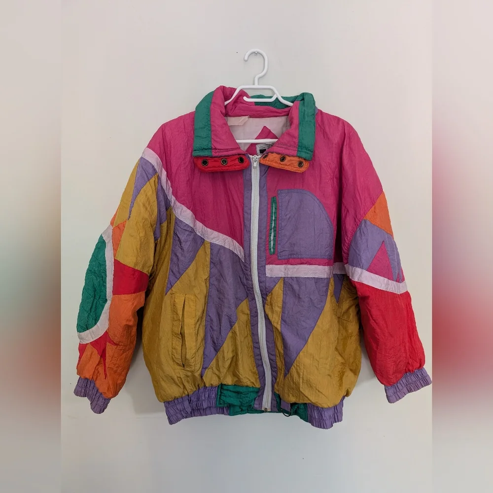Vintage 80s/90s DJI Colorblock Windbreaker Jacket - Picture 2 of 8